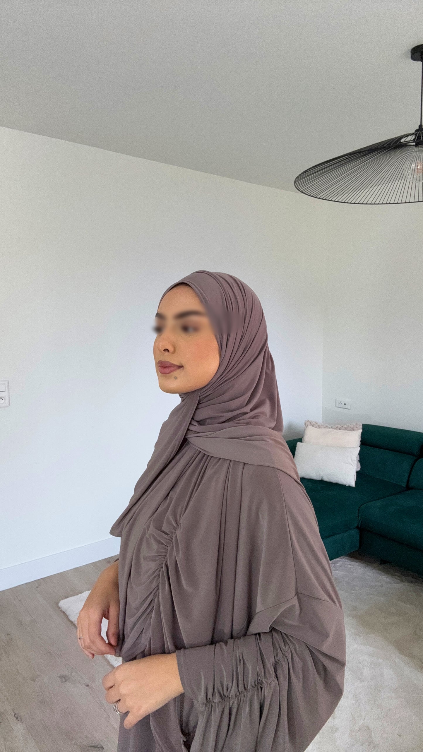 Abaya & Voile frisés Taupe