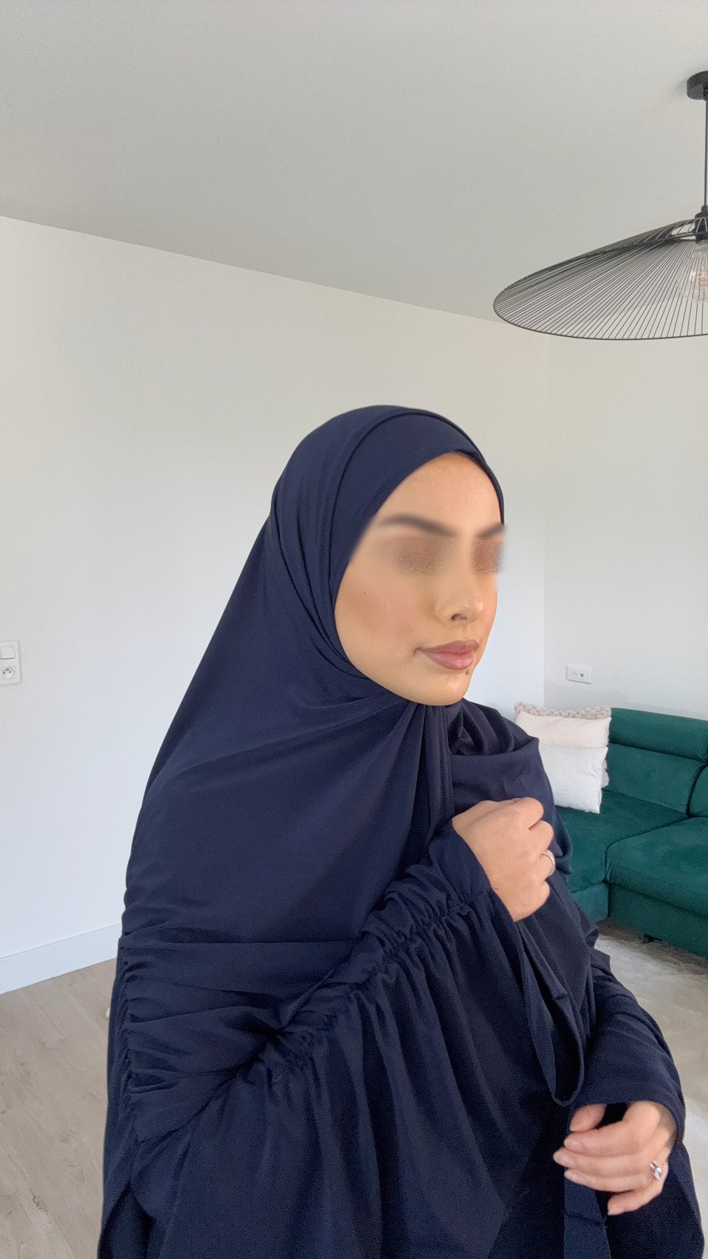 Abaya & Voile Frisés Bleu marine