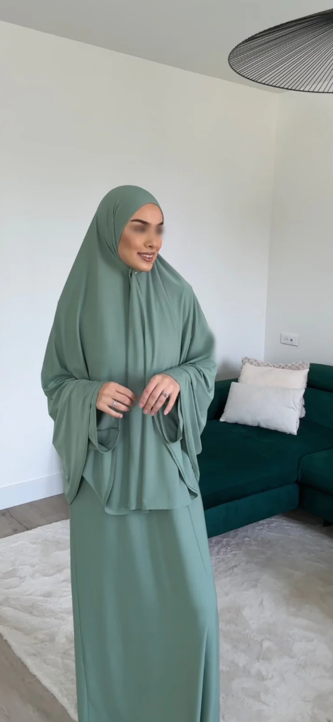 Abaya & Khimar Vert d’eau