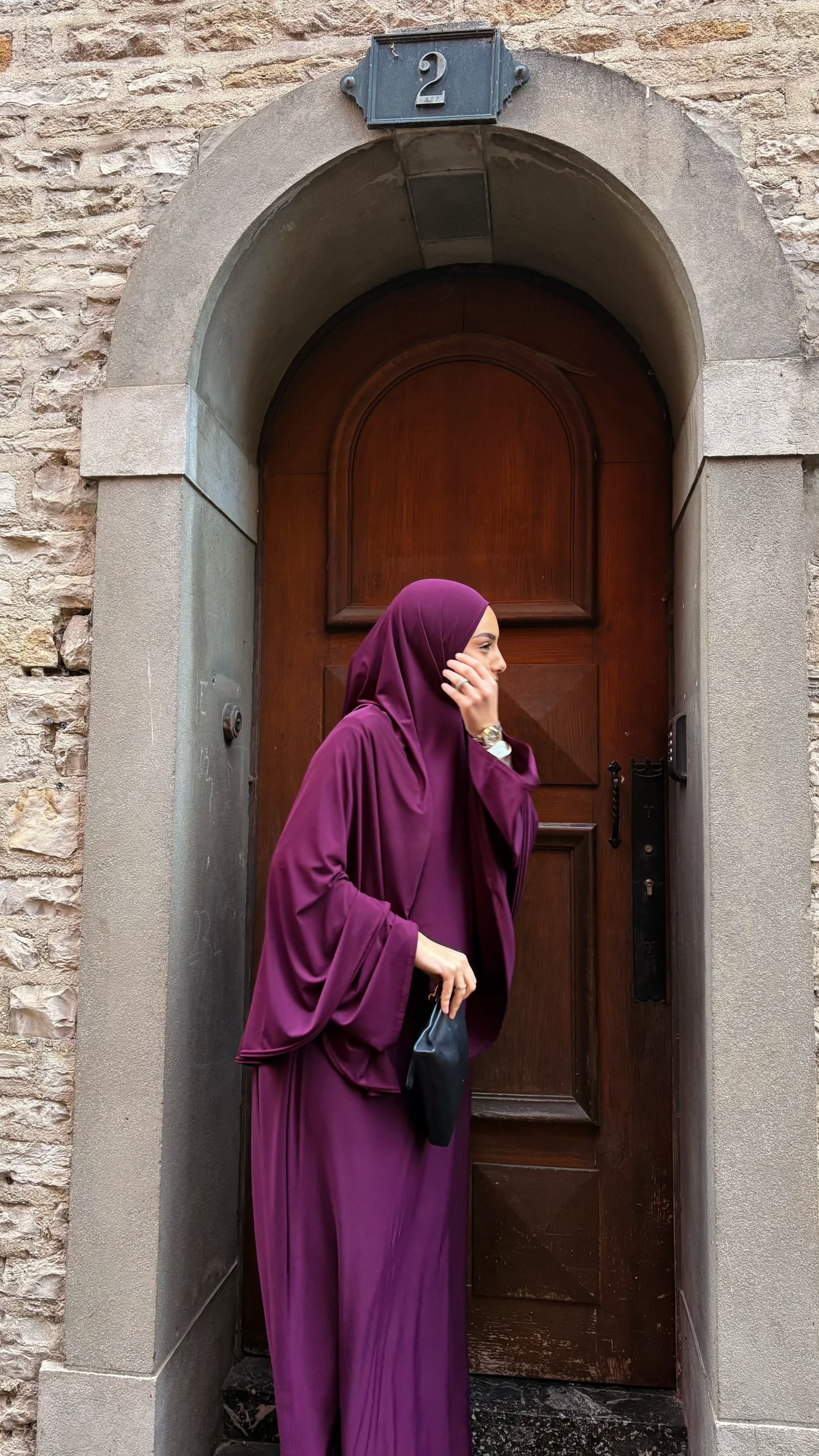 Robe et Khimar Prune