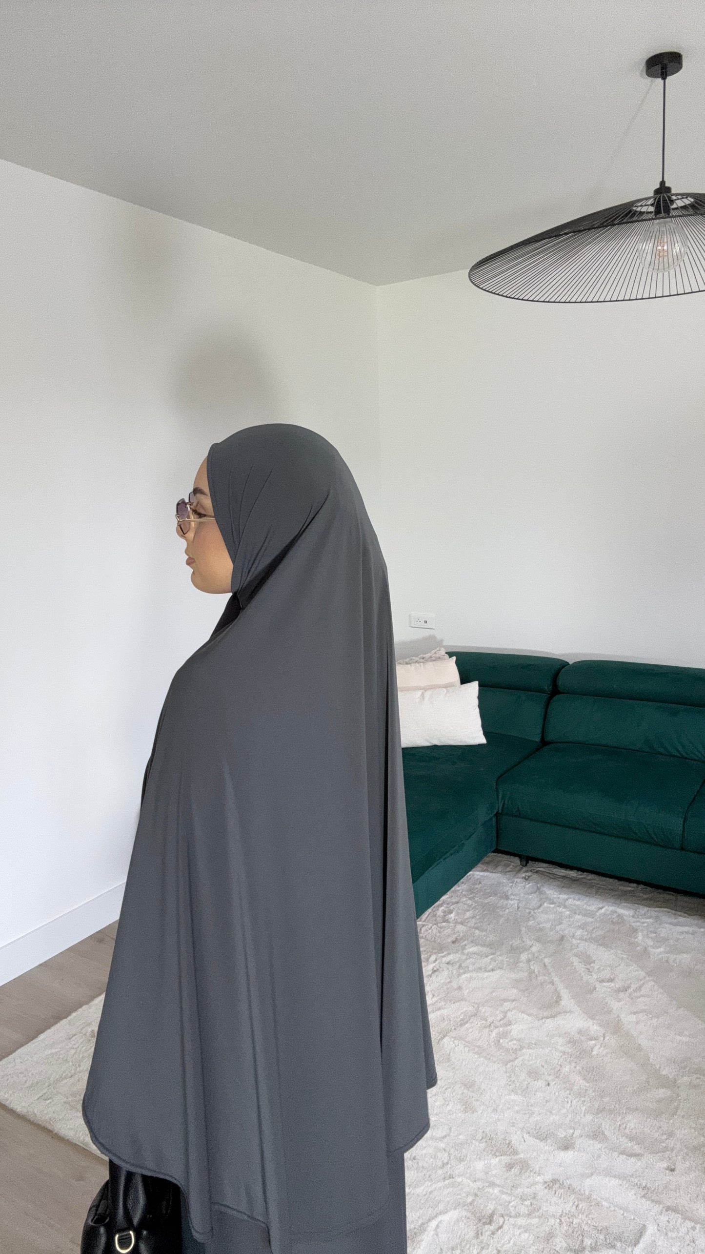 Robe & Khimar Gris foncé