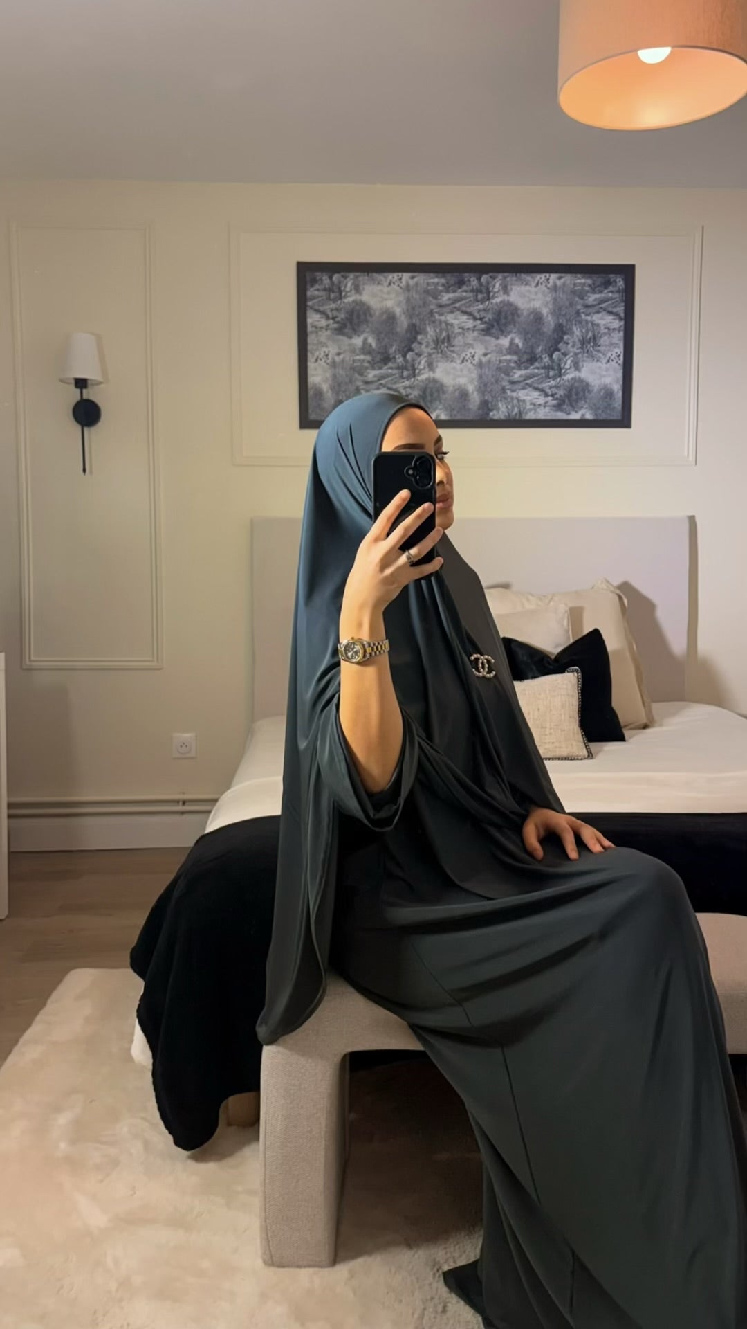 Robe & Khimar Gris foncé