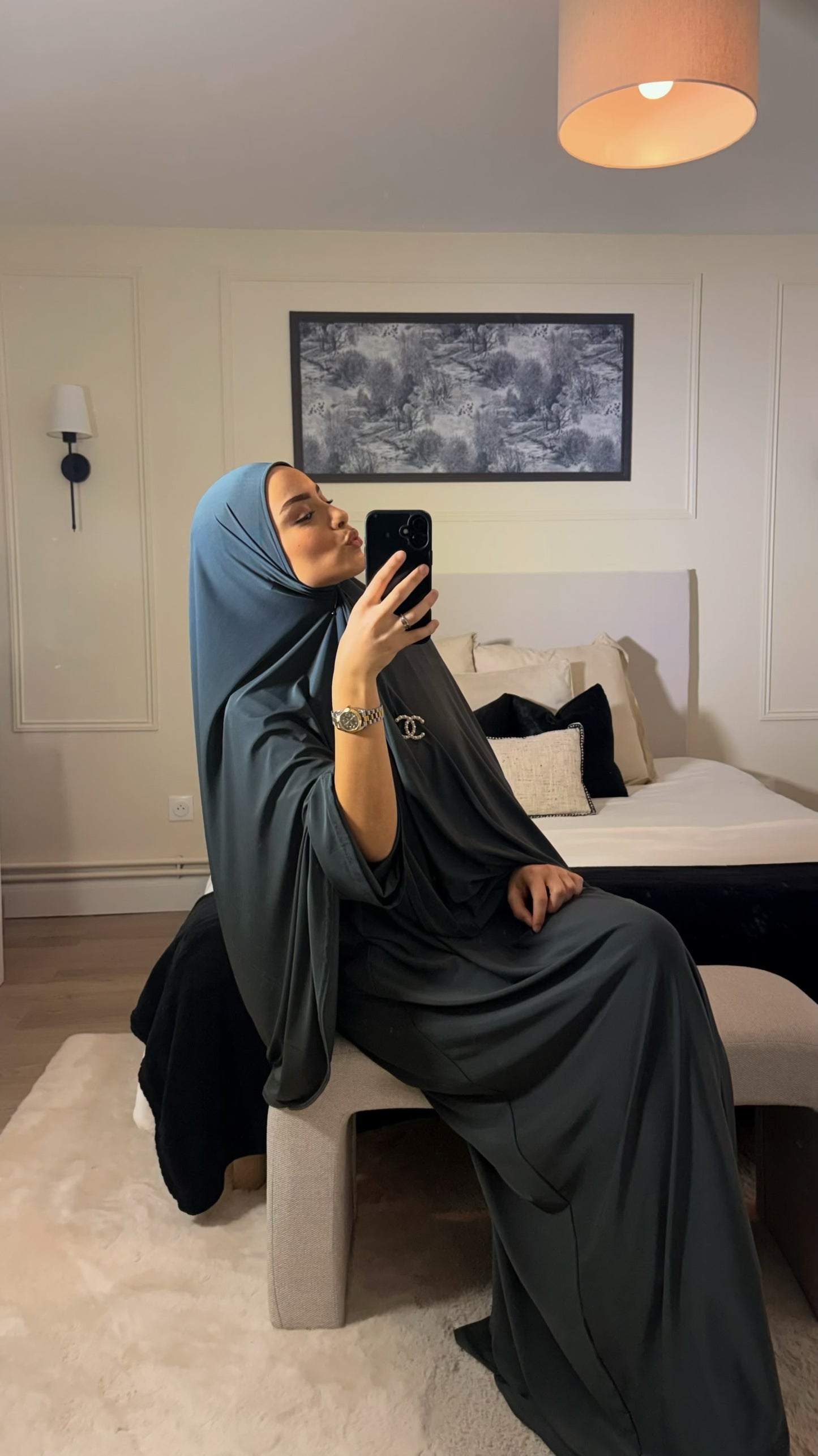 Robe & Khimar Gris foncé