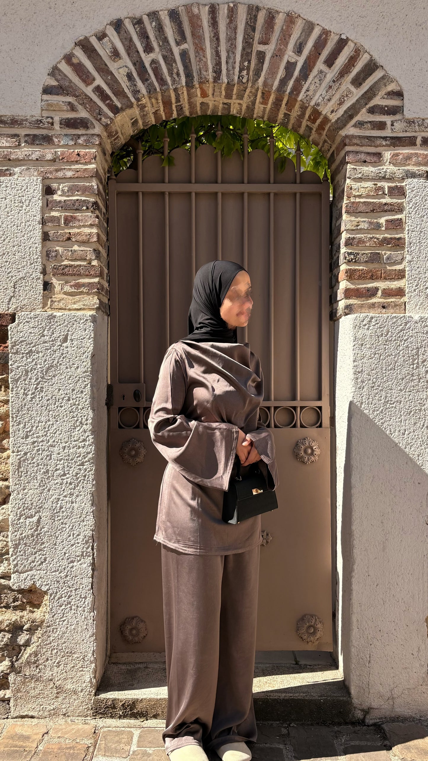 Ensemble à col drapé