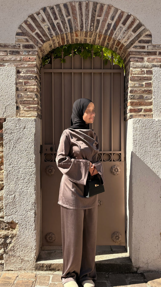 Ensemble à col drapé