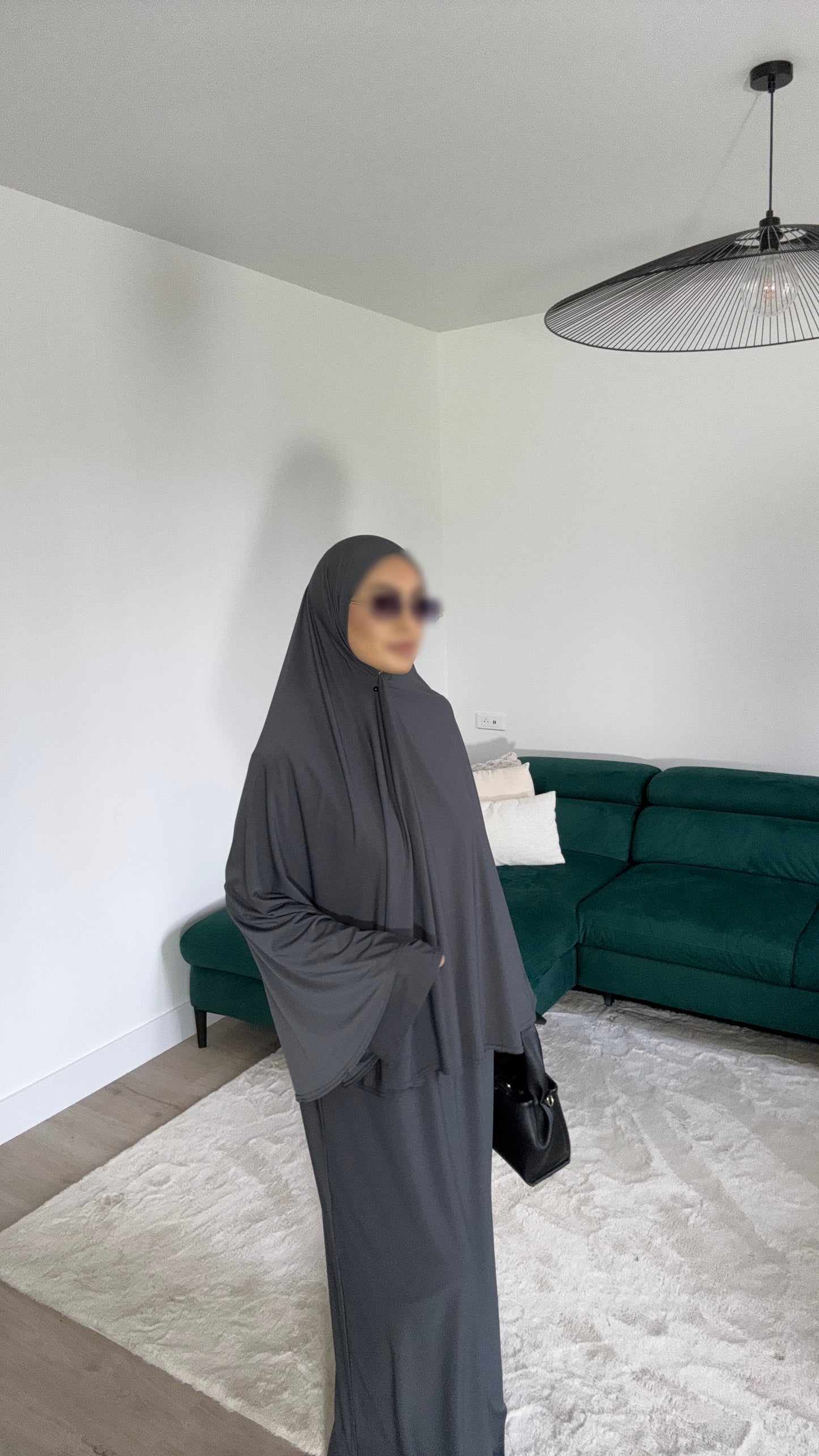 Robe & Khimar Gris foncé