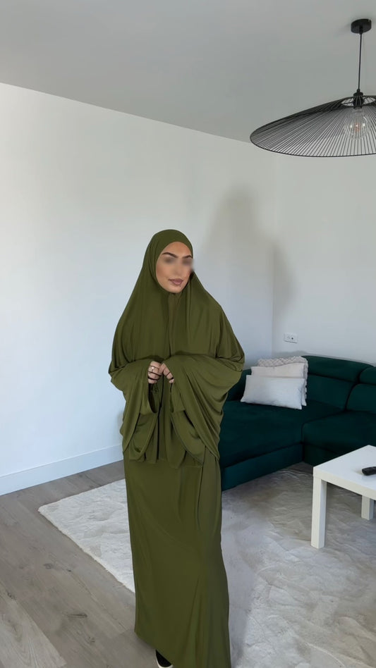 Robe & Khimar Vert Olive