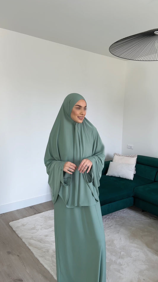 Robe et Khimar Vert d’eau